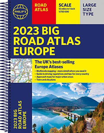 Philips Big Road Atlas Europe 2023 Spira - Philips Maps [KSIĄŻKA]