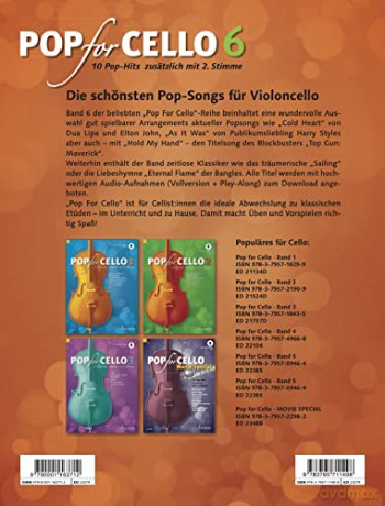 Pop For Cello 6 Vol 6 [KSIĄŻKA]