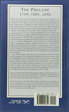 Prelude 1799 1805 1850 Nce Paper - William Wordsworth [KSIĄŻKA]