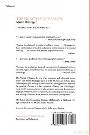 Principle Of Reason - Heidegger [KSIĄŻKA]