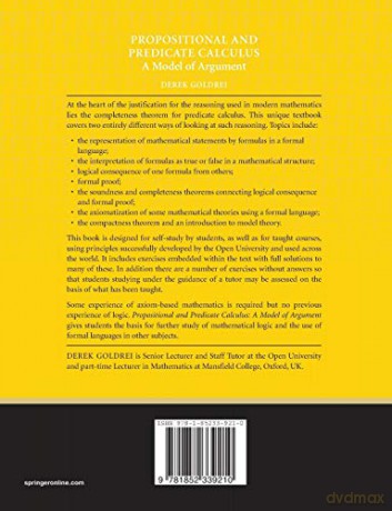 Propositional And Predicate Calculus: A - Derek Goldrei [KSIĄŻKA]