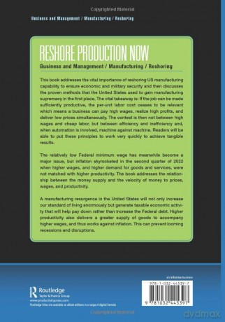 Reshore Production Now - William A. Levinson [KSIĄŻKA]