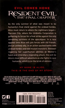 Resident Evil The Final Chapter - Tim Waggoner [KSIĄŻKA]
