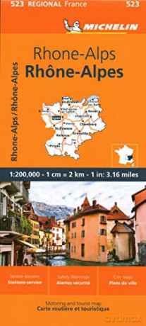 Rhone Alps Michelin Regional Map 523 [KSIĄŻKA]