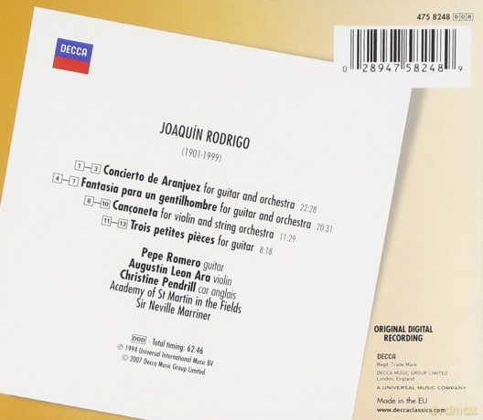Marriner Romero: Rodrigo:Concierto + Fantasia [CD]