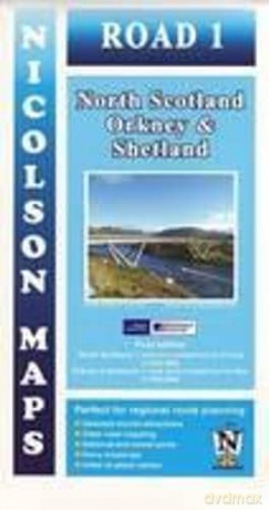 Road 1 North Scotland Orkney Shetland - Nicolson Maps [KSIĄŻKA]