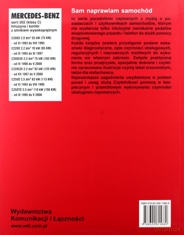 Mercedes-Benz C200 (D,CDI), C220 (CDI,D), C250(D,Td) Sam Naprawiam Samochód - Etzold [KSIĄŻKA]