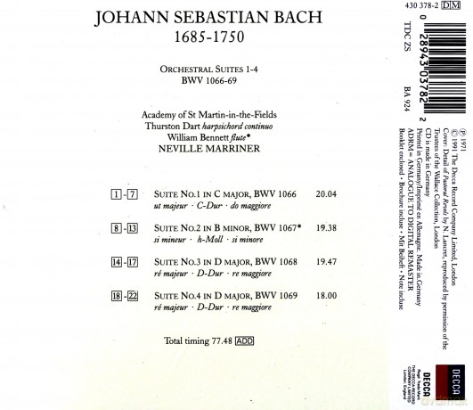 Marriner,Akademy..: Bach:Suites 1-4 [CD]