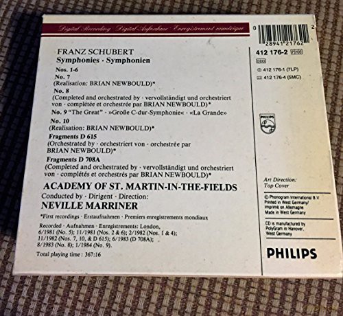Marriner/Academy Of: Schubert:Sinfonien 1-10 [6CD]