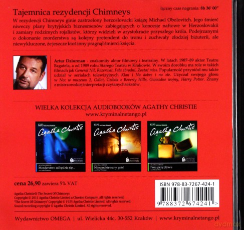 Mp3 Tajemnica Rezydencji Chiimneys - Christie Agatha [KSIĄŻKA  CD]