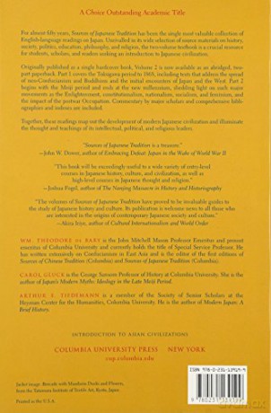 Sources Of Japanese Tradition V2 Pt2 18 - W T De Bary [KSIĄŻKA]