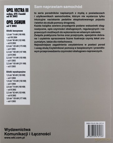 Opel Vectra III I Signum. Sam Naprawiam Samochód - Etzold H. [KSIĄŻKA]