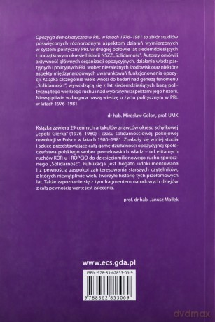 Opozycja Demokratyczna W Prl W Latach 1976-1981 [KSIĄŻKA]
