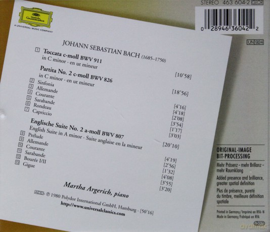 Martha Argerich: Bach: Tocatta, Partita, English Suite [CD]