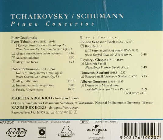 Martha Argerich: Piano Concertos [CD]