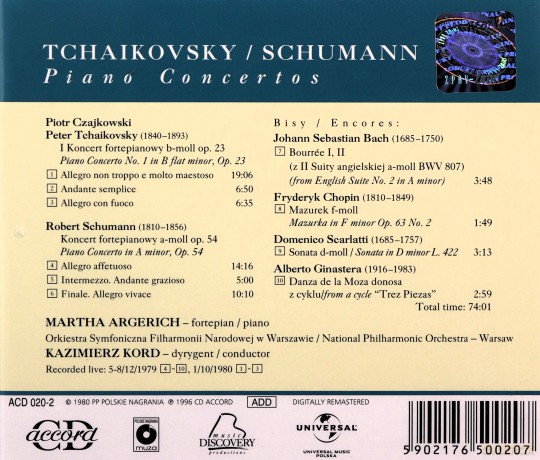 Martha Argerich: Piano Concertos [CD]