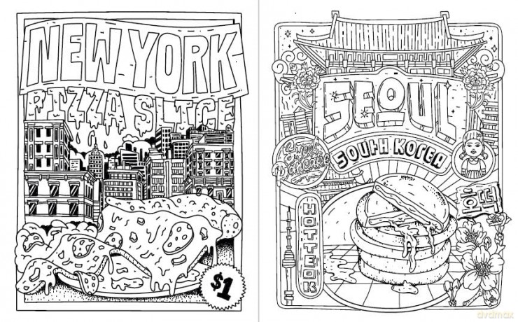 Street Food Coloring Book - Alexander Rosso [KSIĄŻKA]