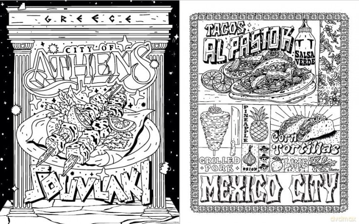 Street Food Coloring Book - Alexander Rosso [KSIĄŻKA]