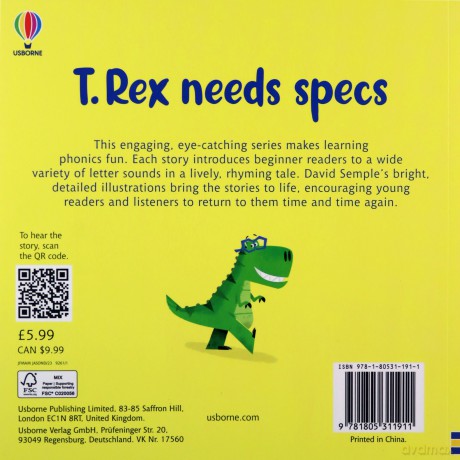 T Rex Needs Specs - Lesley Sims [KSIĄŻKA]