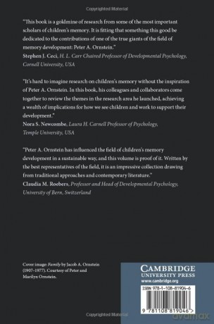 The Development Of Childrens Memory - Edited By Lynne E. B [KSIĄŻKA]
