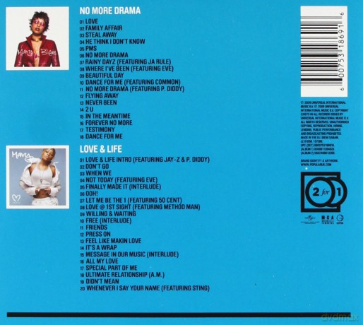 Mary J. Blige: 2 For 1: No More Drama / Love & Life (ecopack) [2CD]