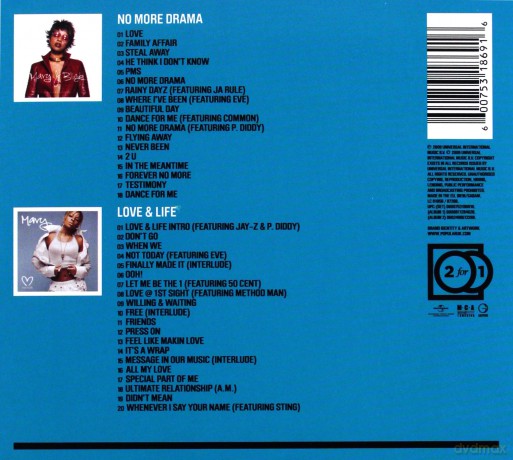 Mary J. Blige: 2 For 1: No More Drama / Love & Life (ecopack) [2CD]