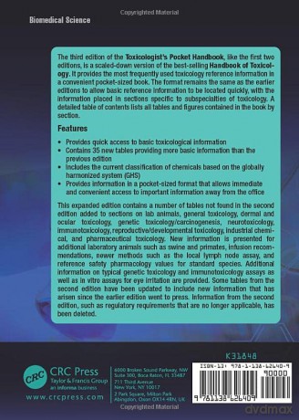 Toxicologists Pocket Handbook Third Edit - Michael J Derelanko [KSIĄŻKA]