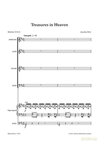 Treasures In Heaven - Jonathan Dove [KSIĄŻKA]