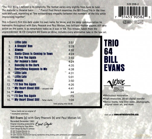 Master Edition Bill Evans: Trio`64 [CD]