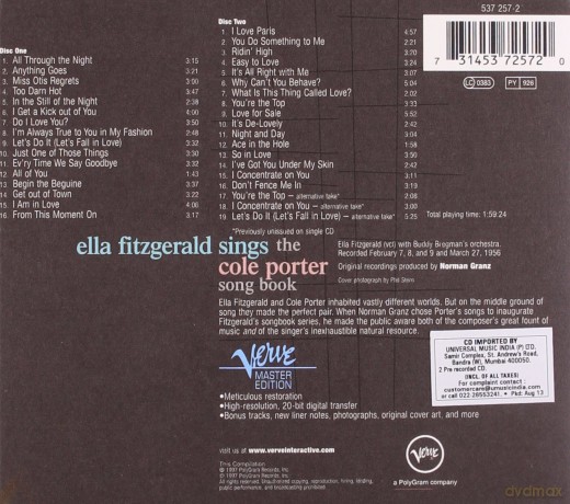 Master Edition Ella Fitzgerald: Sings The Cole Porter Songbook [2CD]