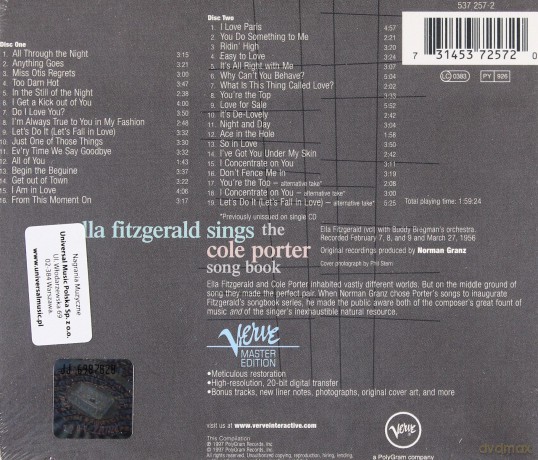 Master Edition Ella Fitzgerald: Sings The Cole Porter Songbook [2CD]