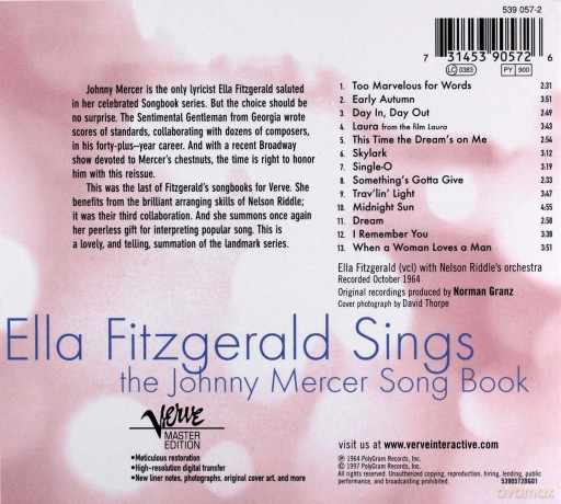 Master Edition Ella Fitzgerald: Sings The Johnny Mercer Songbook [CD]