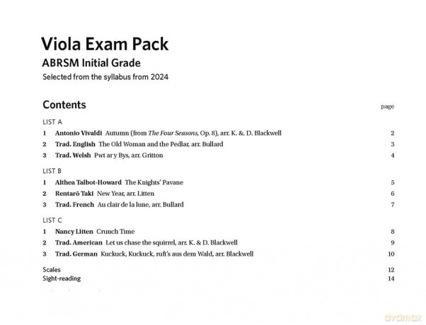 Viola Exam Pack From 2024 Initial Grade - Abrsm [KSIĄŻKA]