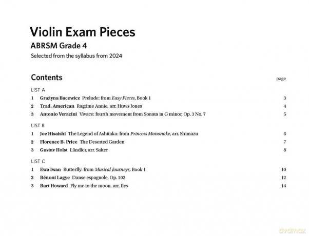 Violin Exam Pieces From 2024 Abrsm Grade [KSIĄŻKA]