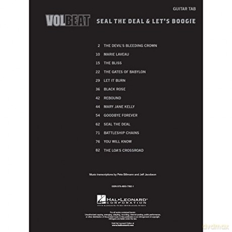Volbeat Seal Deal Lets Boogie Guitar Rec [KSIĄŻKA]