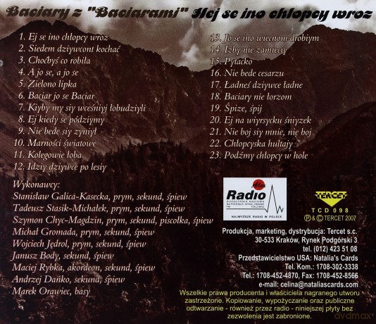 Baciary z Baciarami: Hej se ino chłopcy wroz [CD]