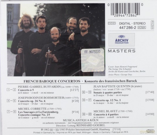 Masters Goebel,Musica Ant.Koln: French Baroque Concertos [CD]