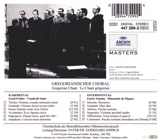Benediktinerabtei Münsterschwarzach: Gregorian Choral [CD]