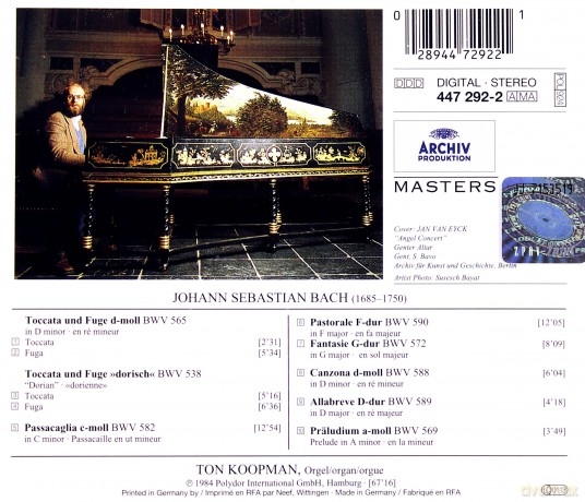 Masters Koopman: Bach:Toccaten Und Fugen [CD]