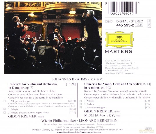 Masters Kremer,Maisky,Bernstein: Brahms:Violin Concerto,Double Conc. [CD]