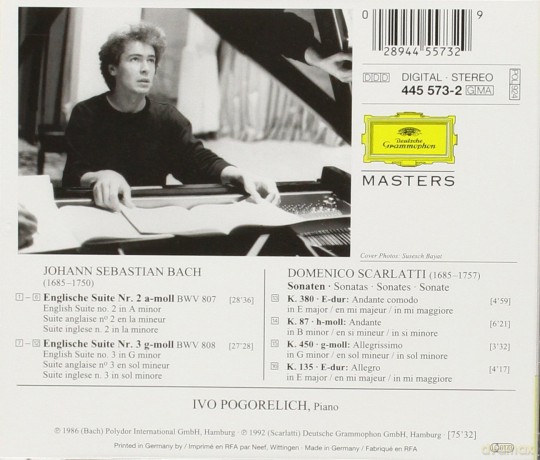 Masters Pogorelich: Bach:Englishe Suiten [CD]