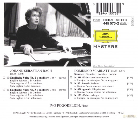 Masters Pogorelich: Bach:Englishe Suiten [CD]