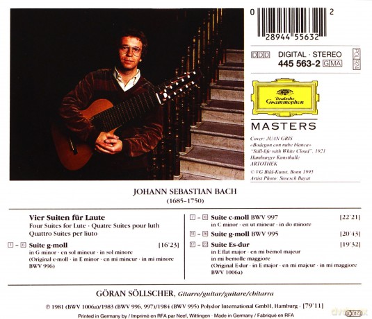 Masters Soellscher -Gitare: Bach:4 Suiten Fur Laute [CD]