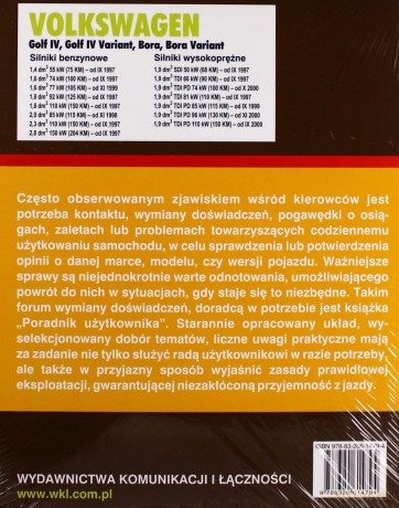 Volkswagen Golf IV i Bora Poradnik Użytkownika - Korp Dieter [KSIĄŻKA]