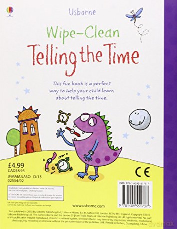 Wipe Clean Telling The Time - Jessica Greenwell [KSIĄŻKA]