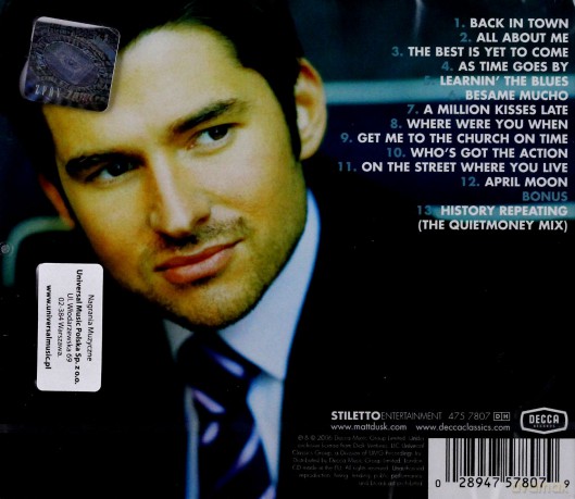 Matt Dusk: Back In Town [CD]