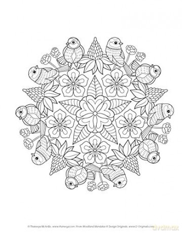 Woodland Mandalas Coloring Book - Thaneeya Mcardle [KSIĄŻKA]