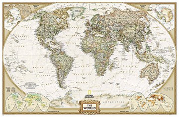 World Pol Flat Map Enlarged Antique Ng - National Geographic [KSIĄŻKA]