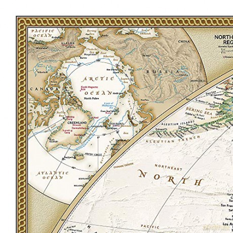 World Pol Flat Map Enlarged Antique Ng - National Geographic [KSIĄŻKA]