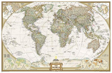 World Pol Flat Map Enlarged Antique Ng - National Geographic [KSIĄŻKA]